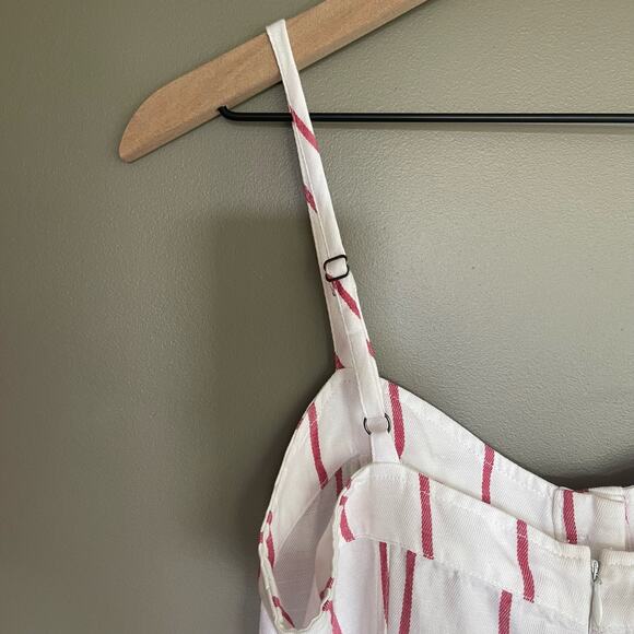 Rails Harper‎ Jumpsuit Size XS White Red Reef Stripe Belted Tie-Waist Lyocell - Picture 13 of 16